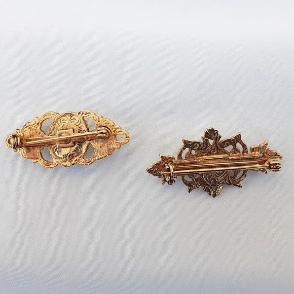 VINTAGE 1980s Gold and Pearl Scatter Pins Set - Picture 3 of 10